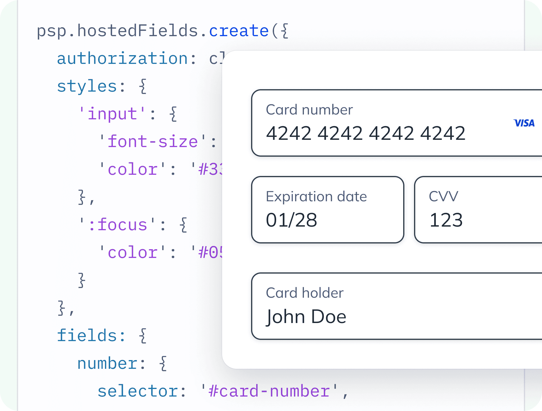Hosted Field header